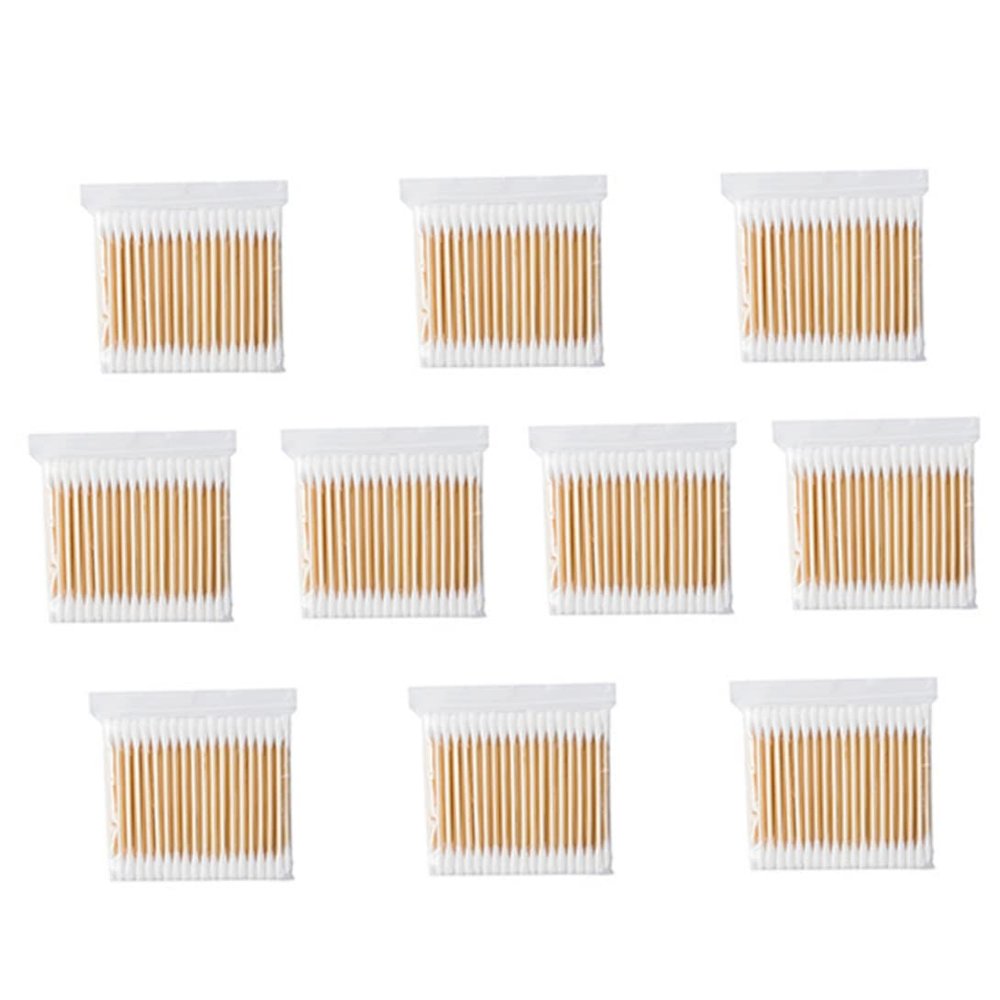 Cotton Stick Double Ended Cotton Swab Wooden Cotton Buds for Make Up Travel Ears Cleaning Pets 1000PCS