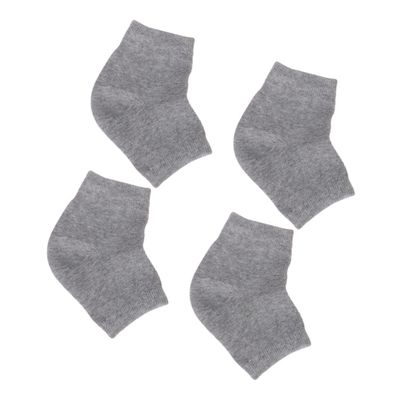 BELLIFFY 2pairs Gel Heel Socks Moisturizing Anti-Crack Socks for Men and Women Breathable Grey Design for Nighttime Wear Exfoliating Treatment for Dry Cracked Feet