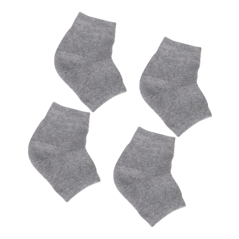 BELLIFFY 2pairs Gel Heel Socks Moisturizing Anti-Crack Socks for Men and Women Breathable Grey Design for Nighttime Wear Exfoliating Treatment for Dry Cracked Feet