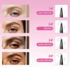 2 Pack Microblading Eyebrow Pencils for Women,2-in-1 Dual-Ended Eye Brow Pen with 2-Fork-Tip and Precise Brush-Tip, Waterproof Long Lasting Eyebrow Pen for Natural Hair-Like Brows(Dark Brown*2) view 2
