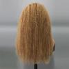 oulaer 180% Density Afro Kinky Curly Human Hair Lace Frontal Wig #27 Color Honey Blonde Kinky Curly Human Hair Wig 13x4 HD Tramsparent Lace Front Wig Brazilian Remy Hair Glueless Wigs 20inch view 3