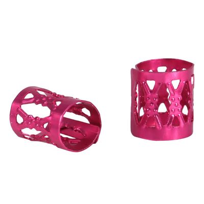100PCS Hair Braiding Beads Rings - Cuff Styling Decoration Tools (Rose Red)