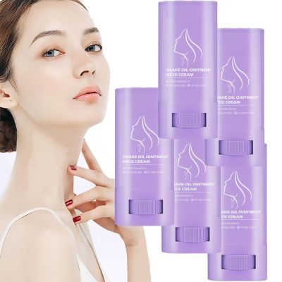 Samuwak Neck Care Stick, Samuwak Neck Care Cream, Snake Oil Ointment Neck Cream, Tighten and Lifting Neck Cream, Anti Wrinkle Neck Firming Stick Sagging Skin Moisturizing and Smooth (5Pcs)