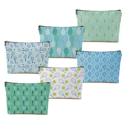 6 PCs Inspirational Tennis Makeup Bag, Accessories Gift Cosmetic Bag, Player Graduation Birthday Gifts for Women & Girls Tennis Lovers