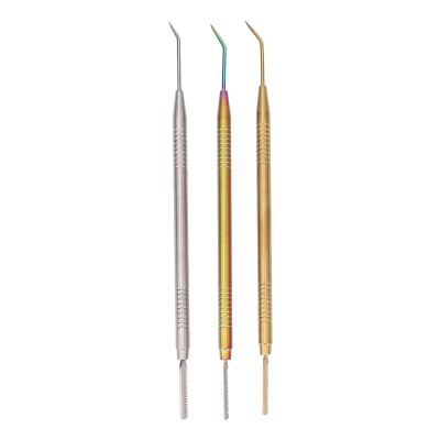 3 Pcs Lash Lift Perm Tools, Eyelash Tint Rods Kit, Professional Lash Separator Tint Tool, with Lash Lift Comb, for Perming Tinting, Curling, Extensions (Gold Silver)