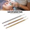 3 Pcs Lash Lift Perm Tools, Eyelash Tint Rods Kit, Professional Lash Separator Tint Tool, with Lash Lift Comb, for Perming Tinting, Curling, Extensions (Gold Silver) view 3