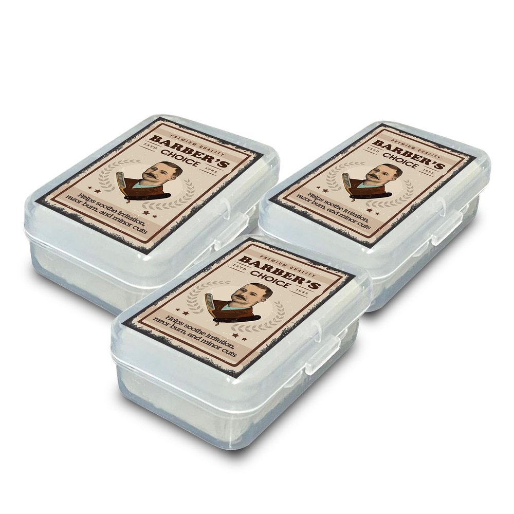 Pacific Pelican Barbers Choice Alum Block  Premium Natural Potassium Alum for Razor Burn Relief & Post-Shave Care | Pack of 3