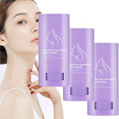Lunkun Samuwak Neck Care Stick, Samuwak Neck Care Cream, Snake Oil Ointment Neck Cream, Tighten and Lifting Neck Cream, Anti Wrinkle Neck Firming Stick Sagging Skin Moisturizing and Smooth (3Pcs)