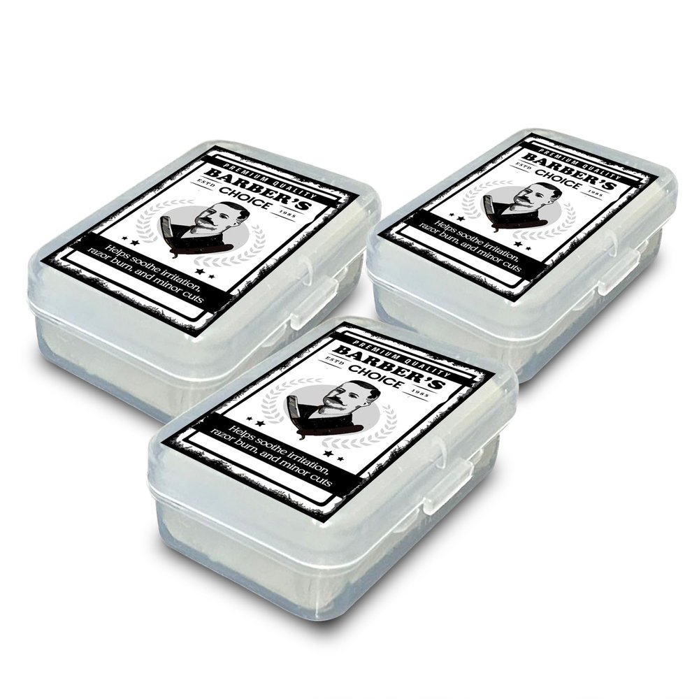 Pacific Pelican Barbers Choice Alum Block  Premium Natural Potassium Alum for Razor Burn Relief & Post-Shave Care | Pack of 3