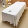 Massage Table Sheets,Massage Table Cover,Massage Linens, Massage Fitted Sheet, Massage Face Rest Cover with Hole, Sutiable for Beauty,Spa 75 * 118 in (White (75 * 118in)) view 3
