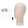 11.8 Inch Canvas Block Wig Head, Mannequin Wig Head, Manikin Head Block Set, with Head Pins, Suitable for Making Wigs Mannequin Head, Wigs Making, Display view 1