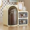 360 Rotating Makeup Brush Holder, with Door Lid, Countertop Storage Cosmetic Organizer for Dressing Table, Vanity Bathroom, Make Up Container Brush Holder for Home Beauty Salon view 3