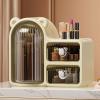 360 Rotating Makeup Brush Holder, with Door Lid, Countertop Storage Cosmetic Organizer for Dressing Table, Vanity Bathroom, Make Up Container Brush Holder for Home Beauty Salon view 4