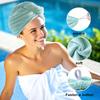 AGKXHDEC 3 Packs Single Layer Microfiber Hair Turbans - Drying Wrap for Women (Dark Blue,Light Blue,Light Green) view 4