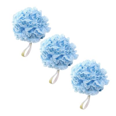 ASAKKURA 3pcs Bath Flower Bath Ball Body Poufs Massage Skin Deep Clean Shower Scrubber for Birthday Christmas
