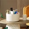 360 Rotating Makeup Storage Box Desktop Makeup Organizer Cosmetic Brush Holder Lipstick Eyebrow Pencil Holder Jewelry Container(WHITE) view 4