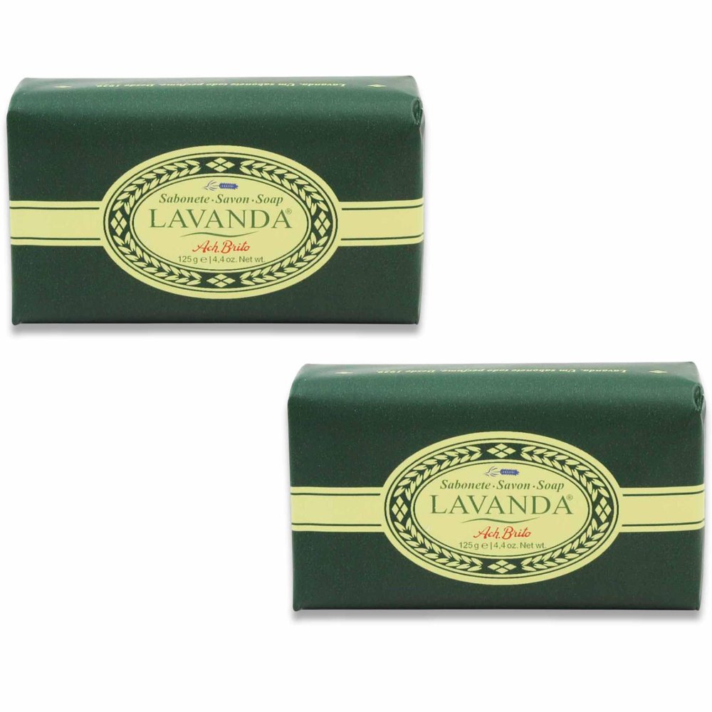 Ach Brito Lavanda Soap, 125 g, Set of 2  Premium Lavender Scented Bar Soap, Made in Portugal, Gentle Cleansing, Classic Packaging