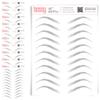 10 Pack Temporary Eyebrow Tattoos Waterproof Eyebrow Stickers, False Tattoos Hair Like Peel Off Instant Transfer Brows For Women And Men | Natural Strokes, Shaping (defined, gray) view 1