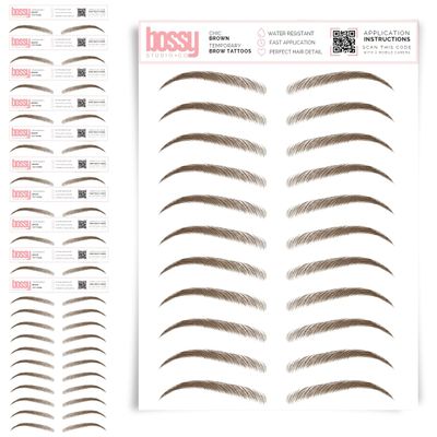 10 Pack Temporary Eyebrow Tattoos Waterproof Eyebrow Stickers, False Tattoos Hair Like Peel Off Instant Transfer Brows For Women And Men | Natural Strokes, Shaping (chic, brown)
