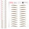10 Pack Temporary Eyebrow Tattoos Waterproof Eyebrow Stickers, False Tattoos Hair Like Peel Off Instant Transfer Brows For Women And Men | Natural Strokes, Shaping (classic, medium brown) view 1