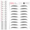 10 Pack Temporary Eyebrow Tattoos Waterproof Eyebrow Stickers, False Tattoos Hair Like Peel Off Instant Transfer Brows For Women And Men | Natural Strokes, Shaping (straight, black) view 1