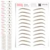 10 Pack Temporary Eyebrow Tattoos Waterproof Eyebrow Stickers, False Tattoos Hair Like Peel Off Instant Transfer Brows For Women And Men | Natural Strokes, Shaping (chic, ash brown) view 1