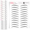 10 Pack Temporary Eyebrow Tattoos Waterproof Eyebrow Stickers, False Tattoos Hair Like Peel Off Instant Transfer Brows For Women And Men | Natural Strokes, Shaping (chic, black) view 1
