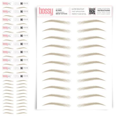 10 Pack Temporary Eyebrow Tattoos Waterproof Eyebrow Stickers, False Tattoos Hair Like Peel Off Instant Transfer Brows For Women And Men | Natural Strokes, Shaping (classic, blonde)