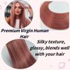 Rose Gold Pink Tape in Hair Extensions Human Hair Invisible Hair Extensions Tape in 24 inch Long Diy Remy Human Hair Extensions for Women view 2