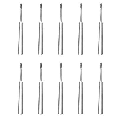 10pcs Professional Stainless Steel Cuticle PusherCuticle Nail Pusher and Trimmer Nail Cuticle ForkFinger Cuticle Cleaner Fork Pusher Nail Art Tools Nail Art Tool for Fingernails and Toenails
