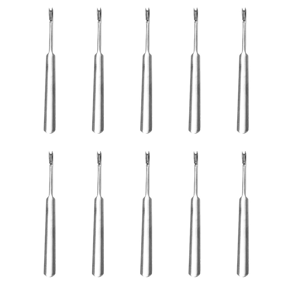 10pcs Professional Stainless Steel Cuticle PusherCuticle Nail Pusher and Trimmer Nail Cuticle ForkFinger Cuticle Cleaner Fork Pusher Nail Art Tools Nail Art Tool for Fingernails and Toenails