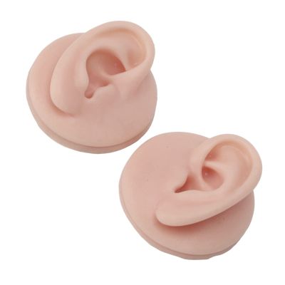 ZJchao Fake Ears, Ear Model Soft Silicone High Simulation Fake Body Parts Silicone Earrings Human Ear Model for Piercing Practice and Jewelry Display Acupuncture Teaching Tool (2)