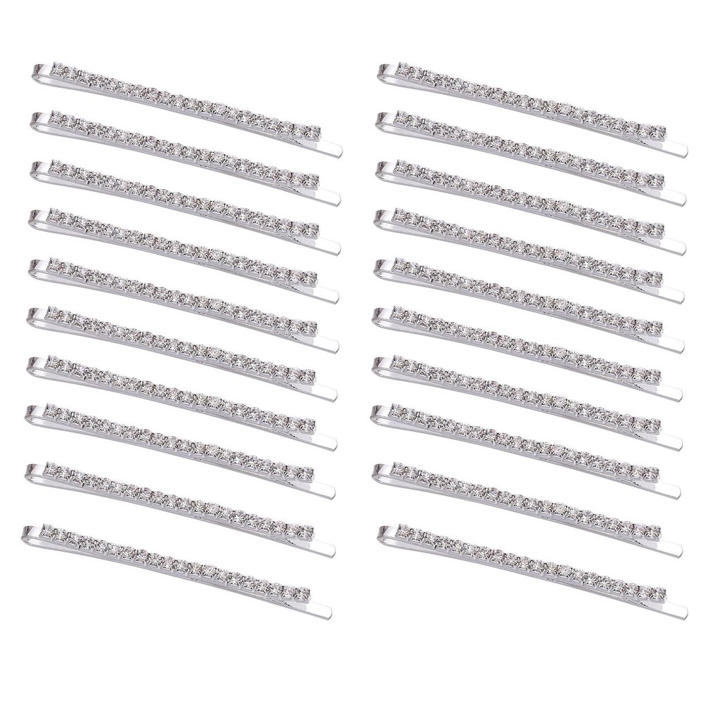 20PCS Rhinestone Bobby Pins Decorative Bobby PinsSilver Bobby Pins for Hair,for Hair Fancy Hair ClipsElegant Rhinestone Hair Pins Alloy Crystal Hair ClipsDiamond Hair Accessories Metal