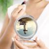 YJWANDO Portable Travel Makeup Mirror with Cover, Old Lighthouse Print Compact Design,Durable Silver Mirror,Lightweight & Convenient for Travel view 4