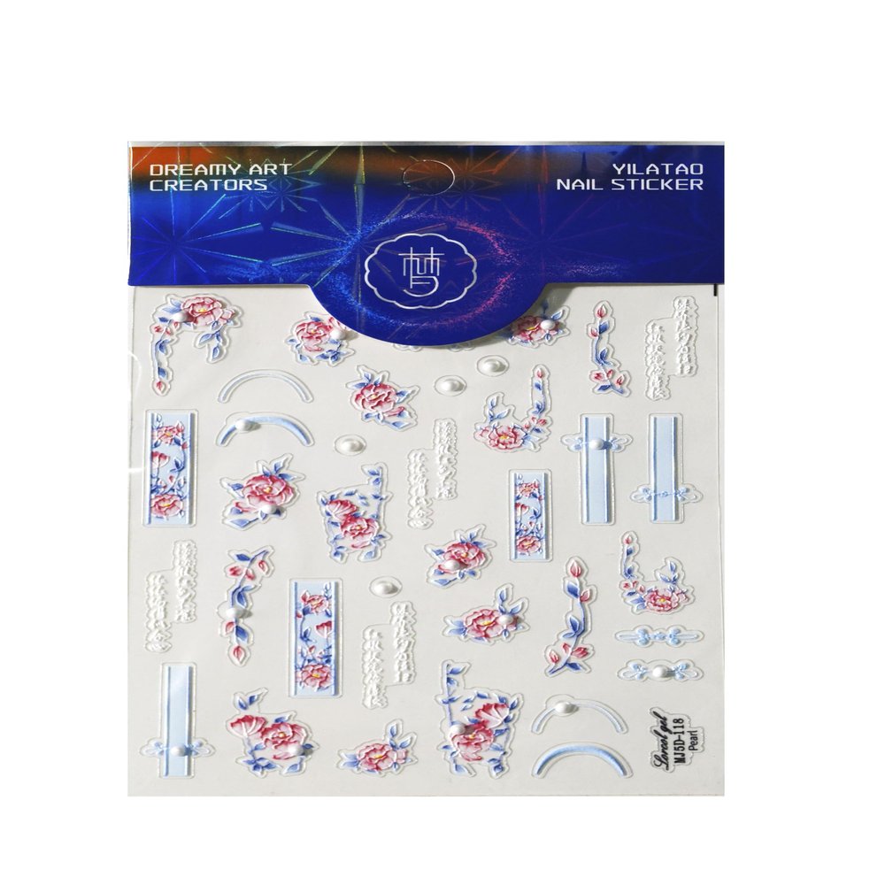 5D Embossed Nail Stickers for Nail Art - Self-Adhesive Floral Nail Decals, Summer Plant Nail Art Stickers for Manicure Decoration (118)