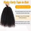 Curly Tape ins 20 pcs Kinky Curly Tape in Hair Extensions Human Hair Natrual Black for Women 24 Inch 50G view 4