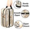 CURLYOOT Custom Makeup Bag with Name, Personalized Name Travel Toiletry Bag Makeup Organizer Case, Customized Cosmetic Bag with Name for Men Women Team Gifts, Light Brown view 2
