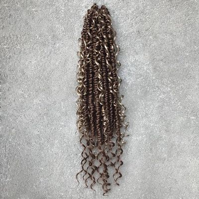 Goddess Passion Twist Crochet Hair with Curly Ends 18 Inch 3 Packs Boho Style Pre Looped Pre-twisted Braids Hair Extension (#30/27)