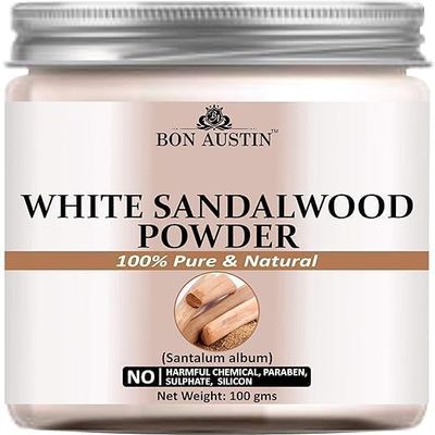 100% Pure & Natural White Sandalwood Powder - for Brightening & Glowing Skin, Face Pack (100 GMS)
