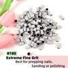 100 Pcs (180 Grit White)Sanding Bands Nail Drill Bit with 0.31in diameter,Nail Drill Bits Extreme Fine Grit Sanding Band,Sanding Belt Upgrade Mandrel Bits,Professional Nail Drill Bit for Acrylic Nails view 4