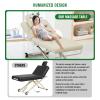 Electric Massage Table, Electric Lift Motor Height adjustable and Manual Backrest Adjustable Angle for Treatment/Medical Spa/Facial Bed/Beauty Bed/Massage Bed and More - 32 Wide x 75 Long - Beige Gray view 3