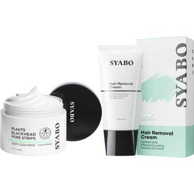 Blackhead Remover Peel Off Mask and Hair Removal Cream, Blackhead Strips for Nose and Face, Painless Depilatory Cream for Bikini Legs Arms Underarms for Women and Men Skincare Kit