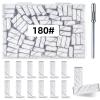 100 Pcs (180 Grit White) Small Sanding Bands Nail Drill Bit,Nail Drill Bits,Extreme Fine Grit Mini Sanding Band,Nail Bits,Upgrade 3.1mm Mandrel Bits,Professional Nail Drill Bit for Acrylic Nails view 1