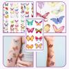 10 beautiful butterfly tattoo stickers, disposable temporary tattoo stickers, suitable for girls' decoration, birthday party decoration, daily makeup carnival (mixed style) view 4