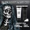 Paminify Black White Face Body Paint 1.01 oz/pc with 2 Sponges,Water Based Cream Face Paint for Clown Zombie Vampire Skeleton Cosplay Makeup,Halloween SFX Makeup Face Painting Kit,2.02 oz view 4