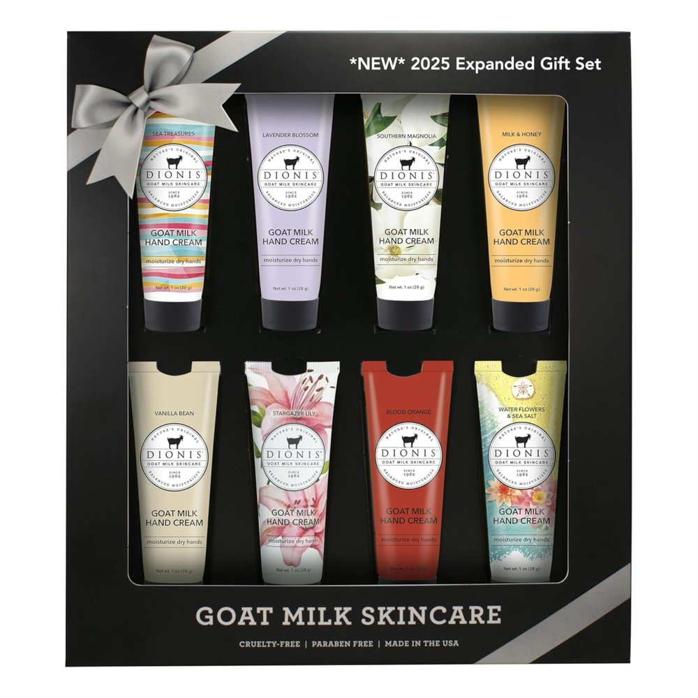 Dionis Goat Milk Skincare 8 Piece Hand Cream Gift Sets - Assorted Scented Travel Size Hand Creams In a Gift Box - Mini Hand Lotion Self Care, Cruelty Free Lotion For Dry Skin, Expanded Hand Cream 2025