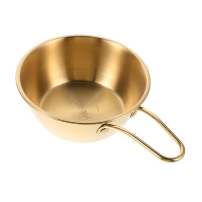 NOLITOY Stainless Steel Shaving Soap Bowl Elegant Gold Handle Grooming Tool for Men Versatile Shaving and Haircut Beard Care Accessory