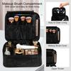CHUANGJIN Particle Rolling Makeup Train Case Professional Cosmetic Trolley Large Storage Organizer with Key Swivel Wheels Salon Barber Case -Extra Portable Cosmetic Bag, Pink view 2