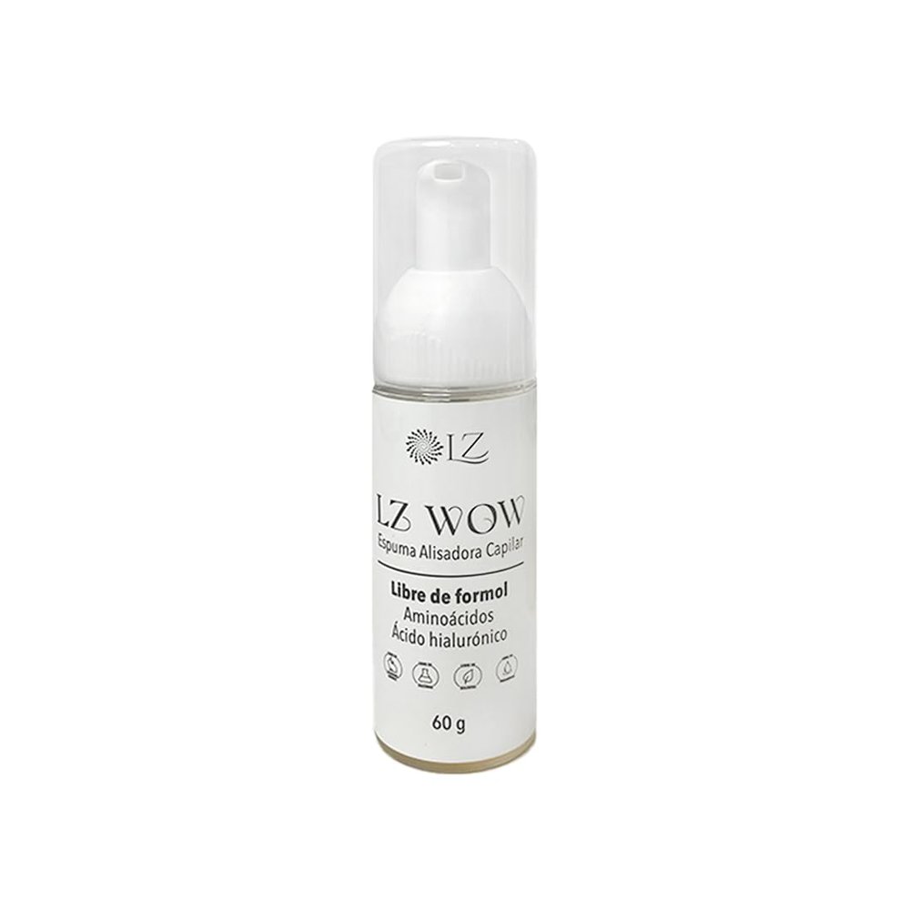 LZ WOW Hair Straightening Foam  FormaldehydeFree Organic Formula  Protection, Shine & Nutrition  Soft, Progressive Smoothing Treatment 0.13lbs