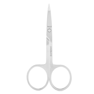 Ymiko Mustache Scissors, Eyebrow Trimming Scissors, Professional Beauty Scissors, Stainless Steel, Silver, Compact, Ambidextrous